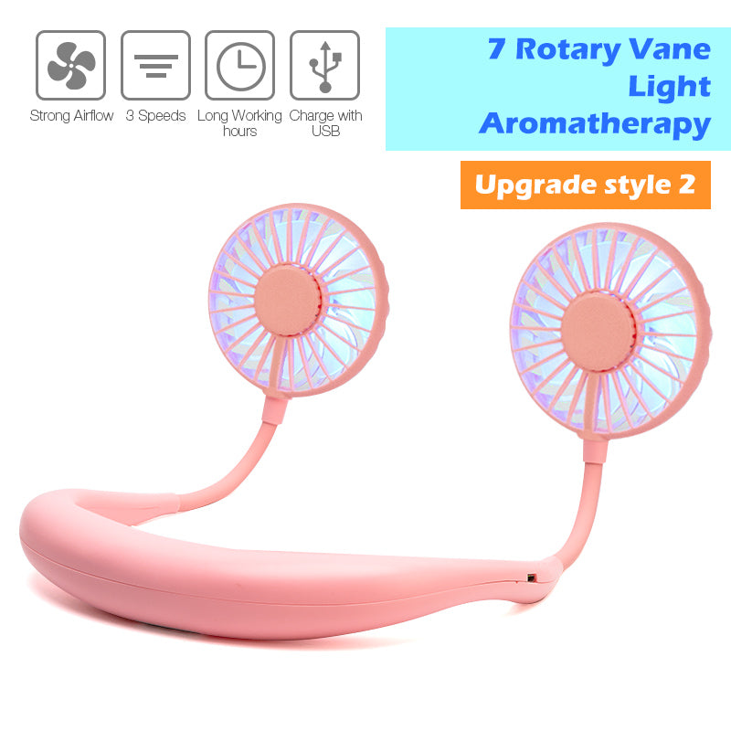 Portable Neck Fan with 360° Airflow & Aroma Tablet