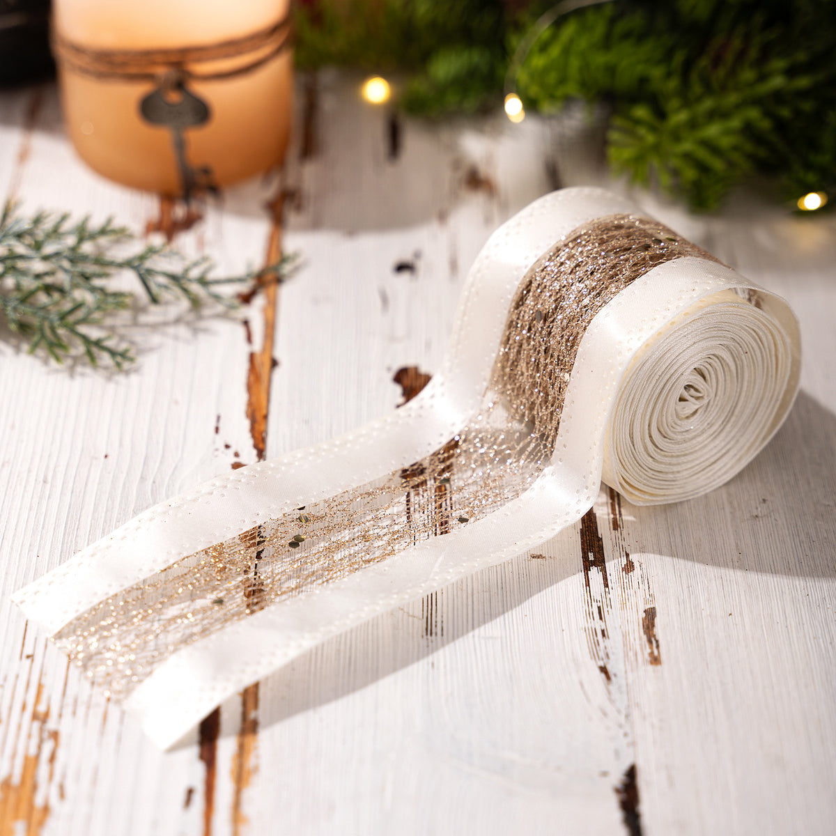 Christmas Gold Ribbon Set for Elegant Gift Wrapping