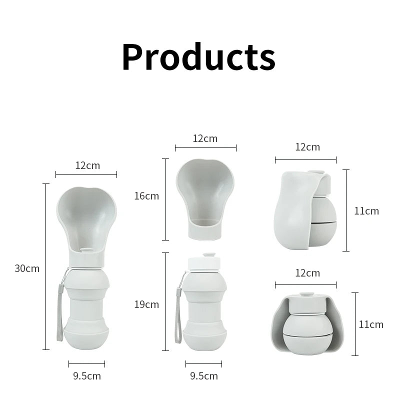 Foldable Dog Water Bottle, 550ml Portable Travel Cup