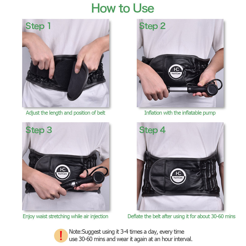 Lumbar Traction Belt — Inflatable Decompression for Back