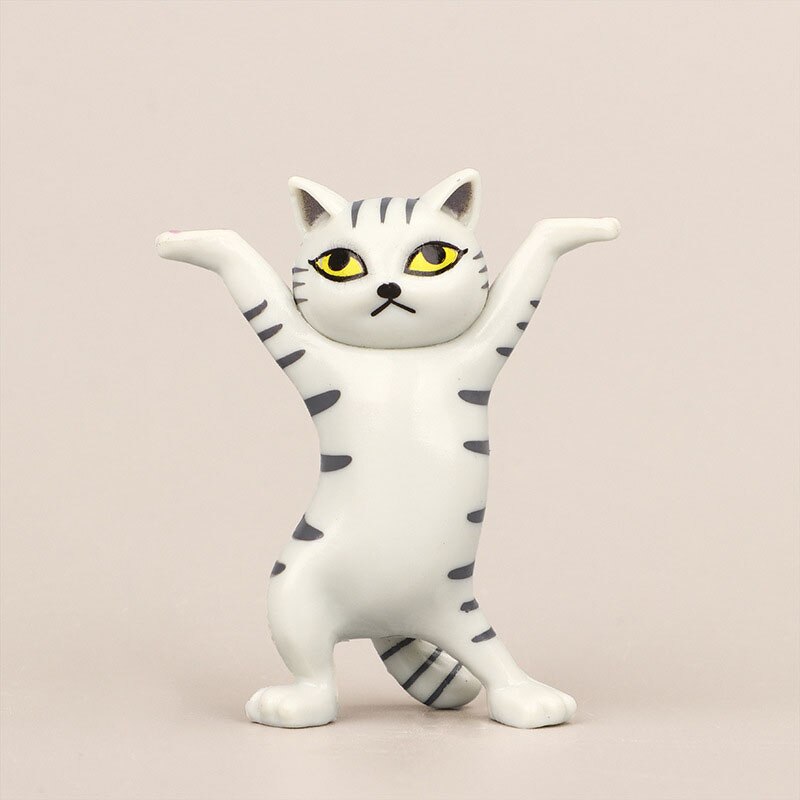 Dancing Cat Figurines for Playful Desktop Decorations