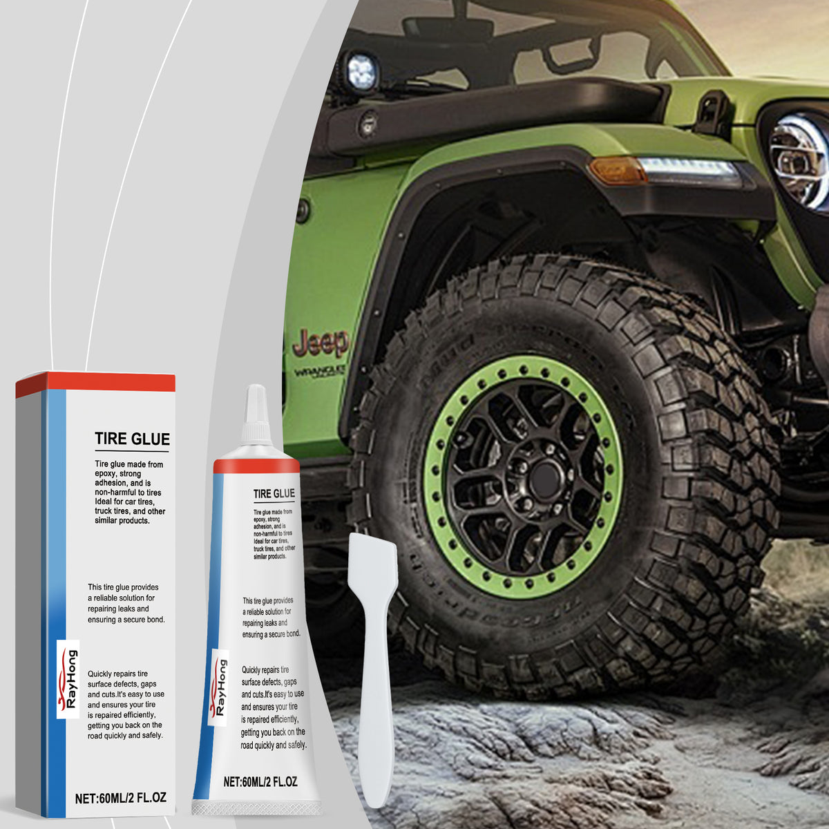 Tire Repair Glue for Sidewall Scuffs and Scratches