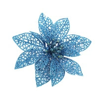 Sparkling Poinsettia Christmas Tree Ornaments Collection