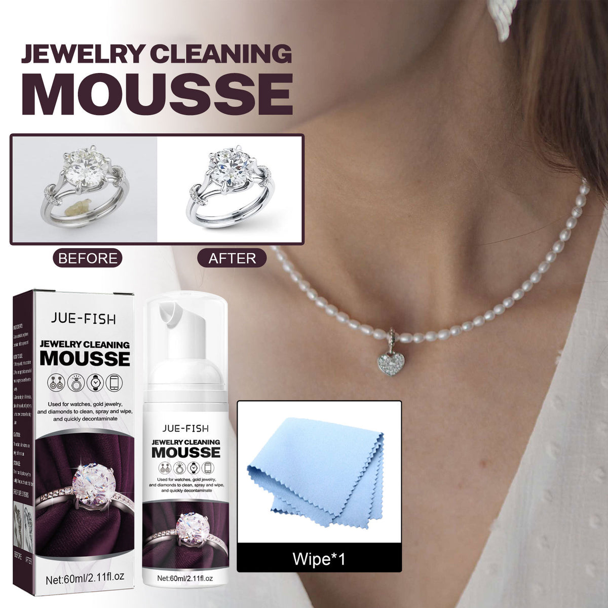 Jewelry Cleaning Mousse for Brighter Gold Jewelry Care