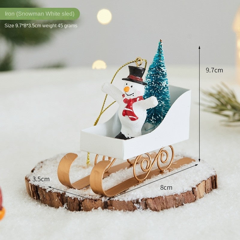 Vintage Iron Christmas Tree Ornaments, 7-Piece Set