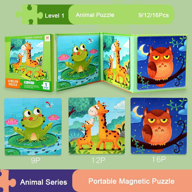 Progressive Magnetic Puzzle Set for Kids Ages 3-6