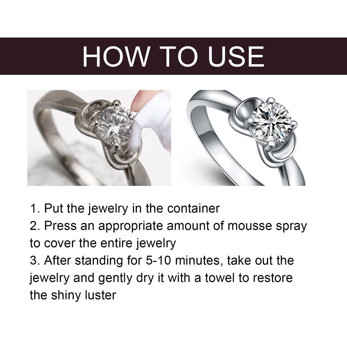 Jewelry Cleaning Mousse for Brighter Gold Jewelry Care