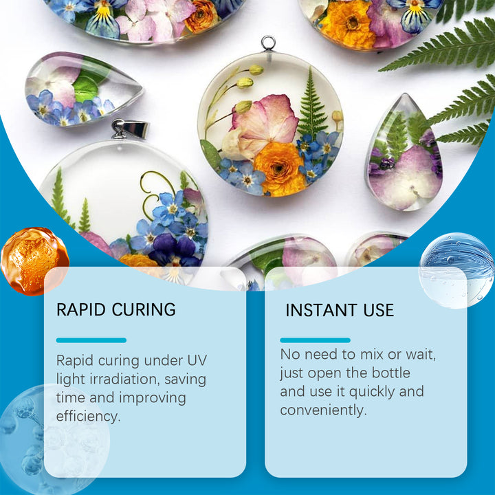 UV Resin Glue for Clear, Fast-Curing DIY Craft Jewelry
