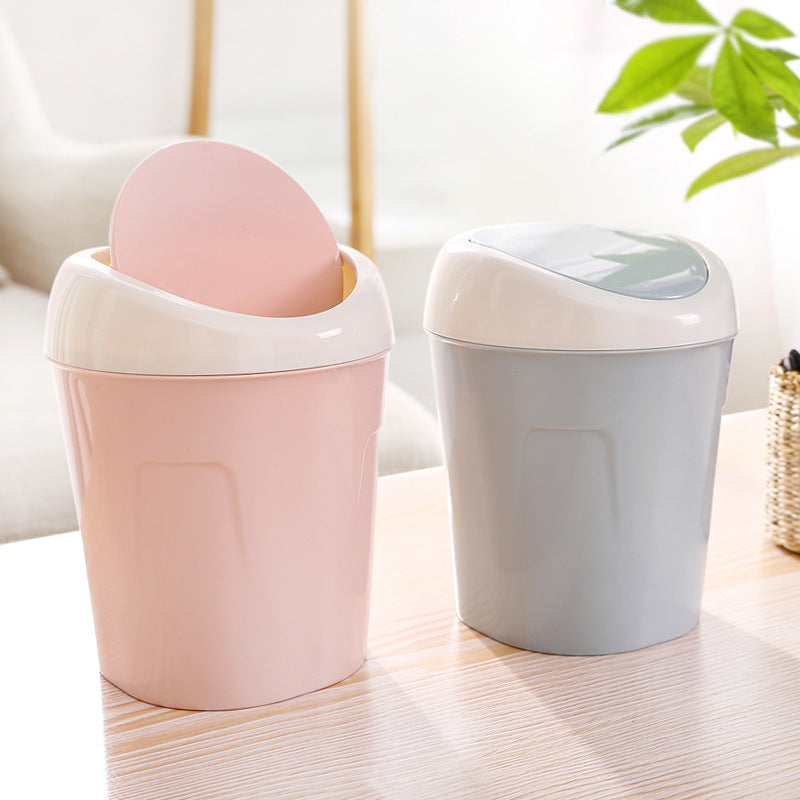 Mini Desktop Trash Can with Swing Lid for Coffee Table