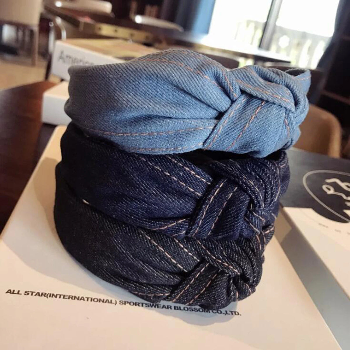 Wide Denim Headband With Knotted Everyday Style