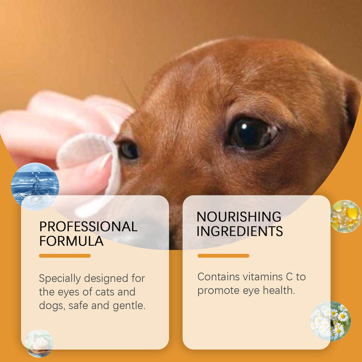 Pet Eye Wipes for Dogs & Cats, Gentle Tear Stain Care