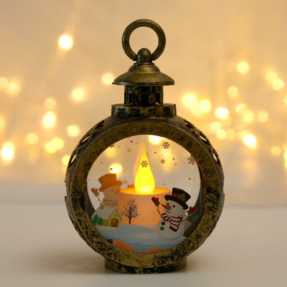Christmas Lantern With Warm Flickering Candlelight
