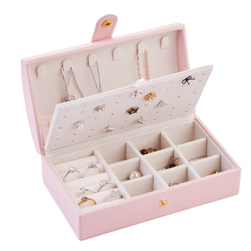 Portable Jewelry Box for Rings, Earrings & Necklaces