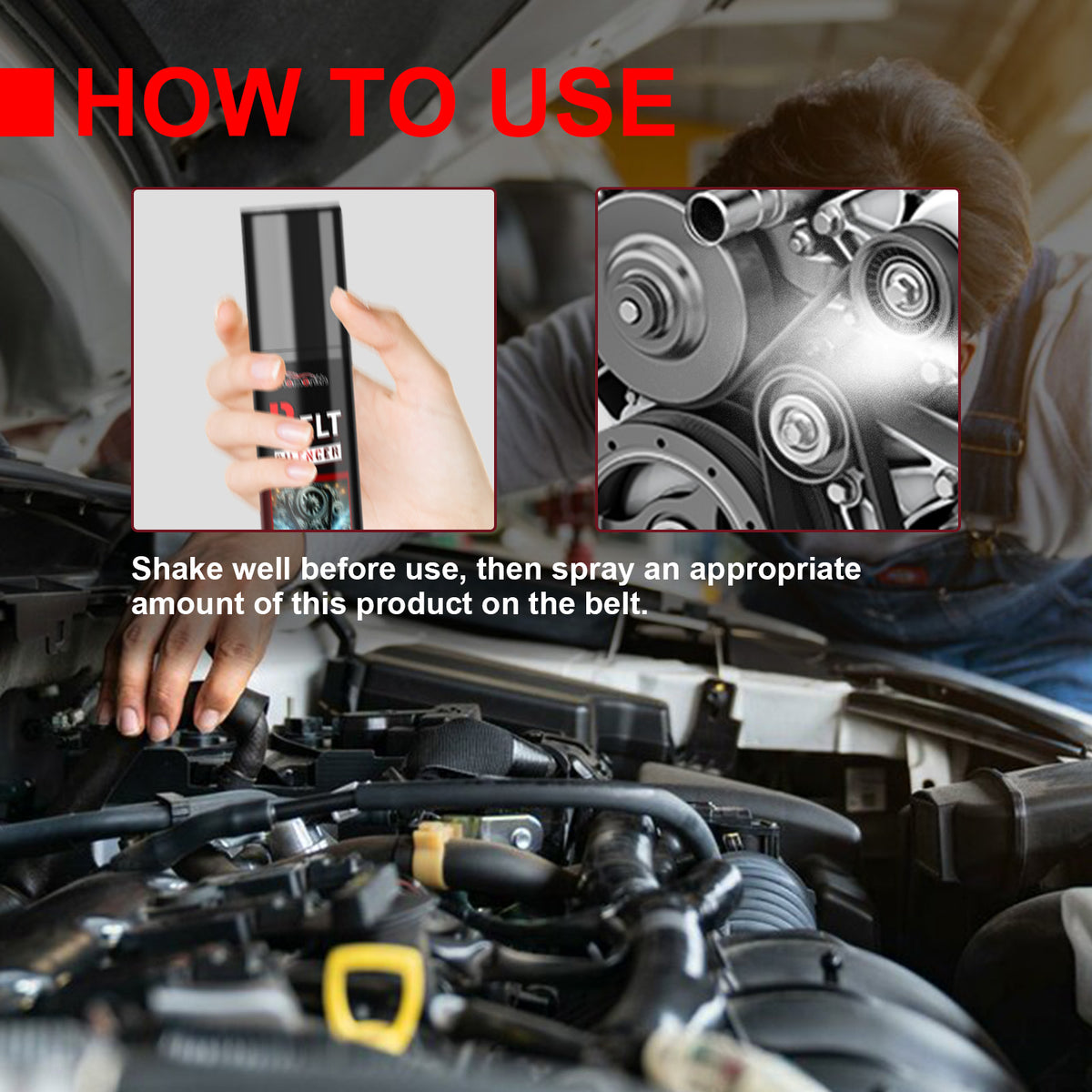 Automotive Belt Silencer Spray for Quieter Engines