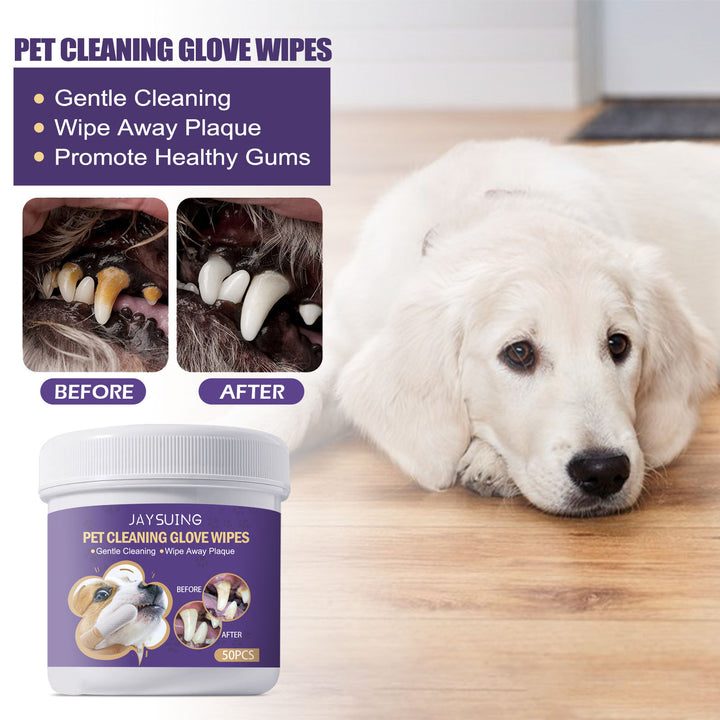 Pet Dental Cleaning Wipes for Fresh Breath and Gums