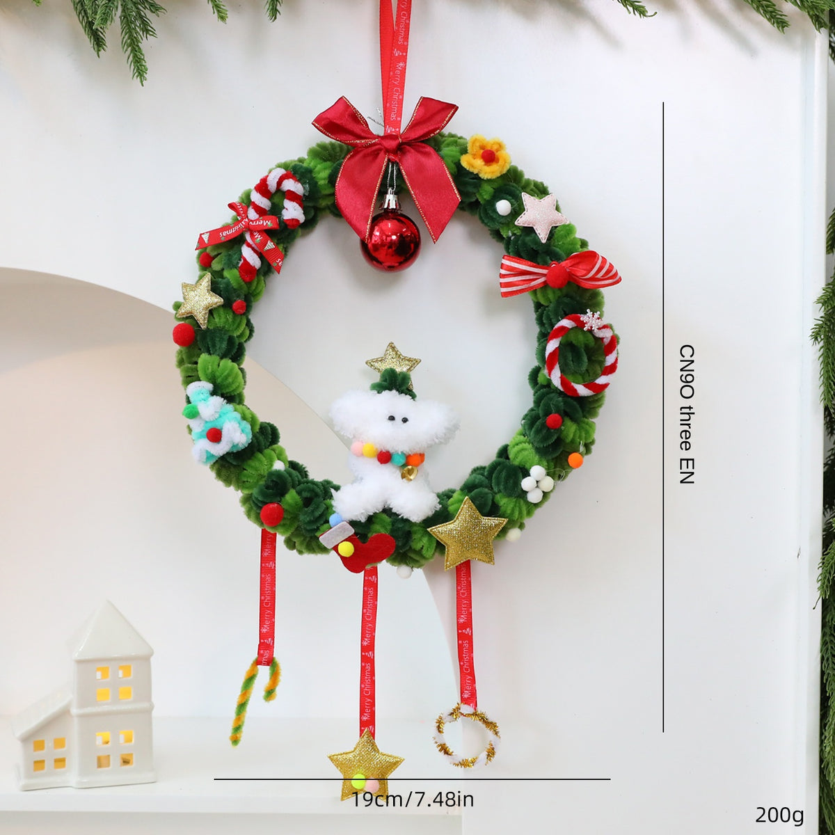 27CM Christmas Wreath Decoration for Festive Walls