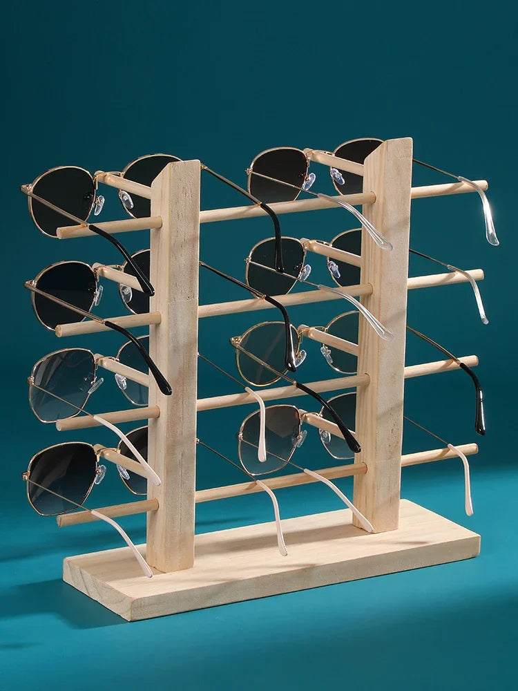 Solid Wood Glasses Display Rack for Eyewear Storage