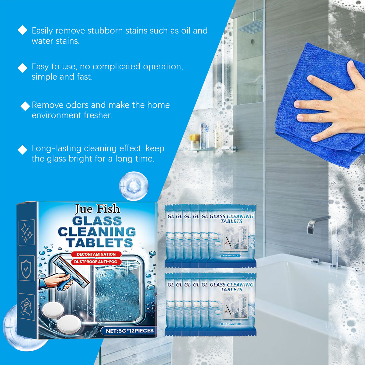 Glass Cleaning Tablets for Clear, Spotless Window Glass