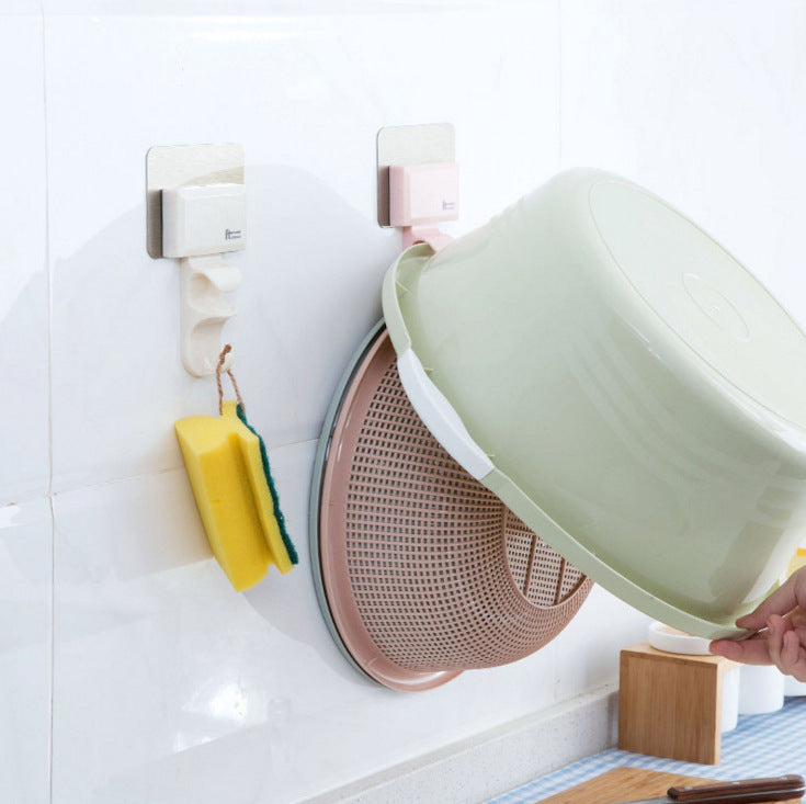 Drill-Free Wall Hook Rack for Bathroom Basins & Bowls