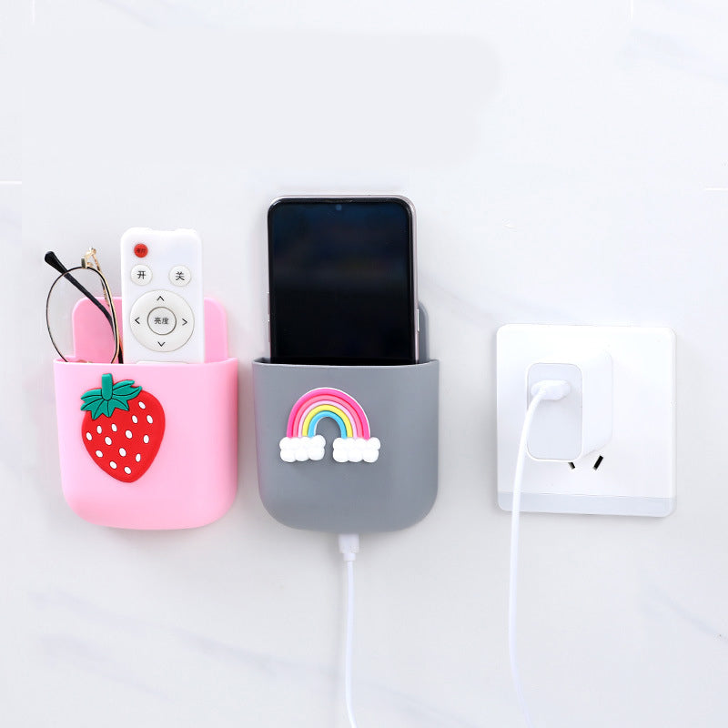 Punch-Free Wall Pocket Remote and Phone Holder Storage