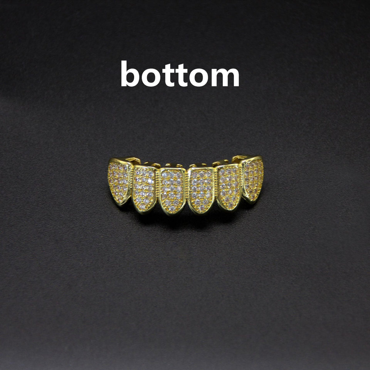 Iced-Out Hip Hop Grillz — Full CZ Pavé Set in Gold & Silver