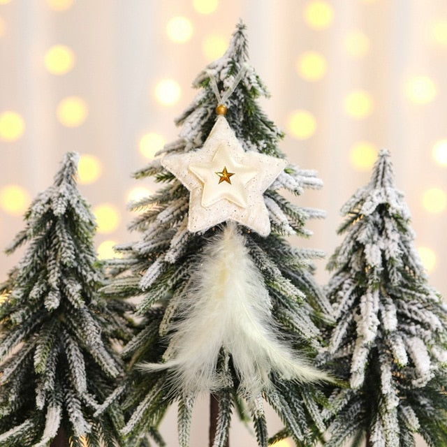 Christmas Feather Ornaments for a Soft Snowy Tree Display