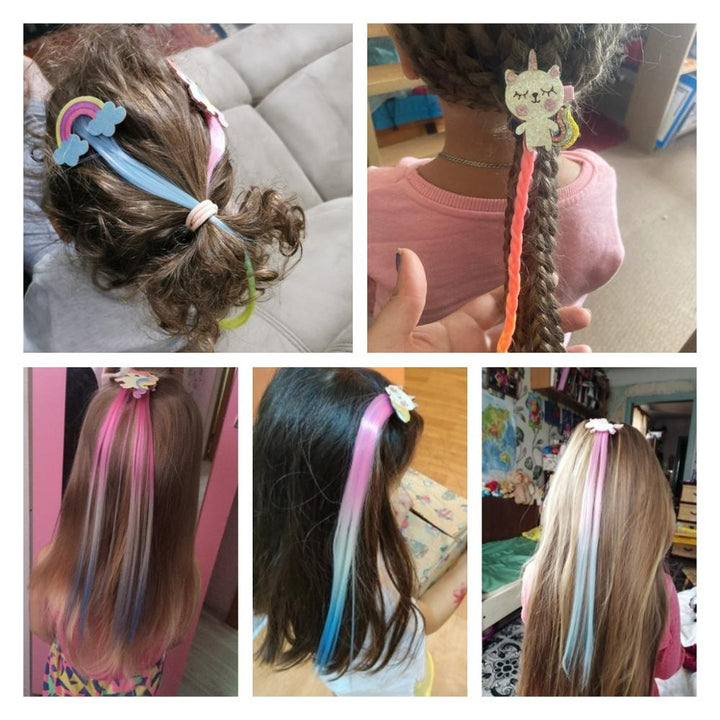 Kids Hair Clips for Colorful Rainbow Party Hairstyles