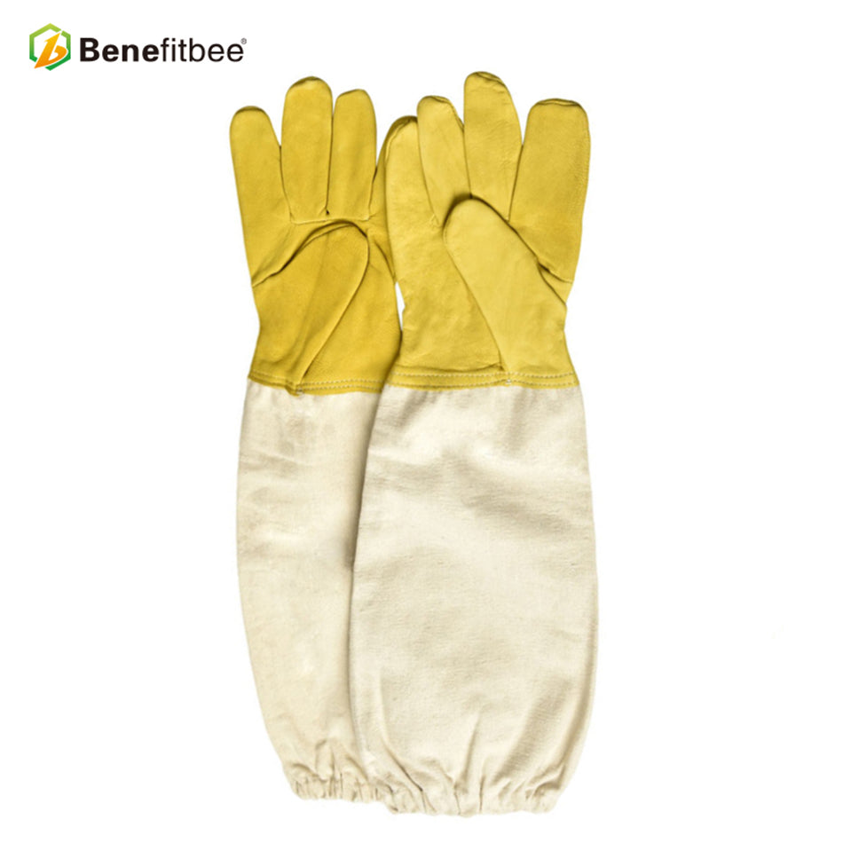 Beekeeping Gloves with Sheepskin Palms & Long Sleeves