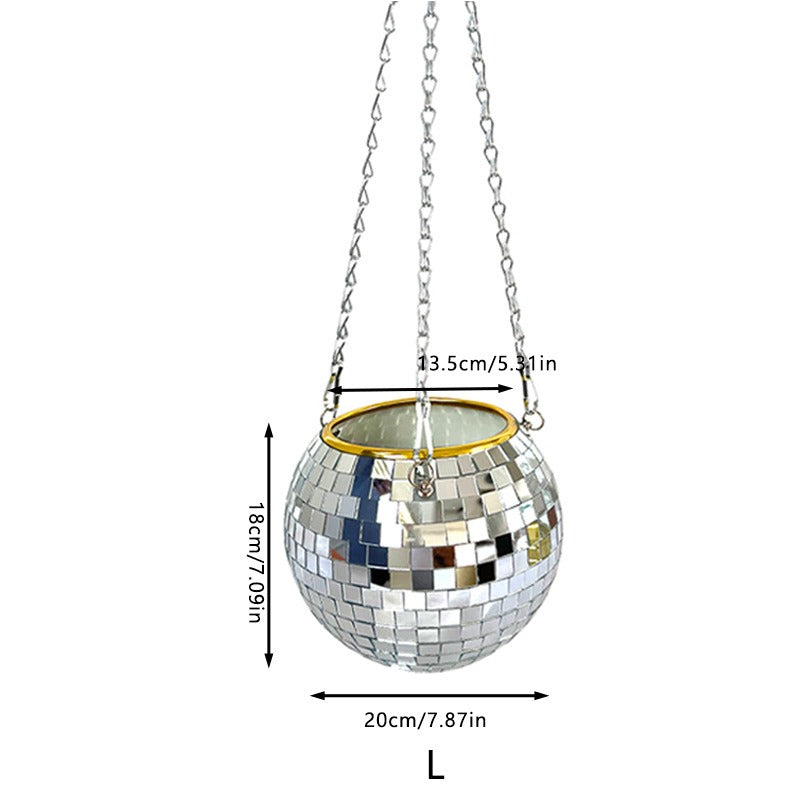 Disco Ball Planter Hanging Mirror Basket for Plants