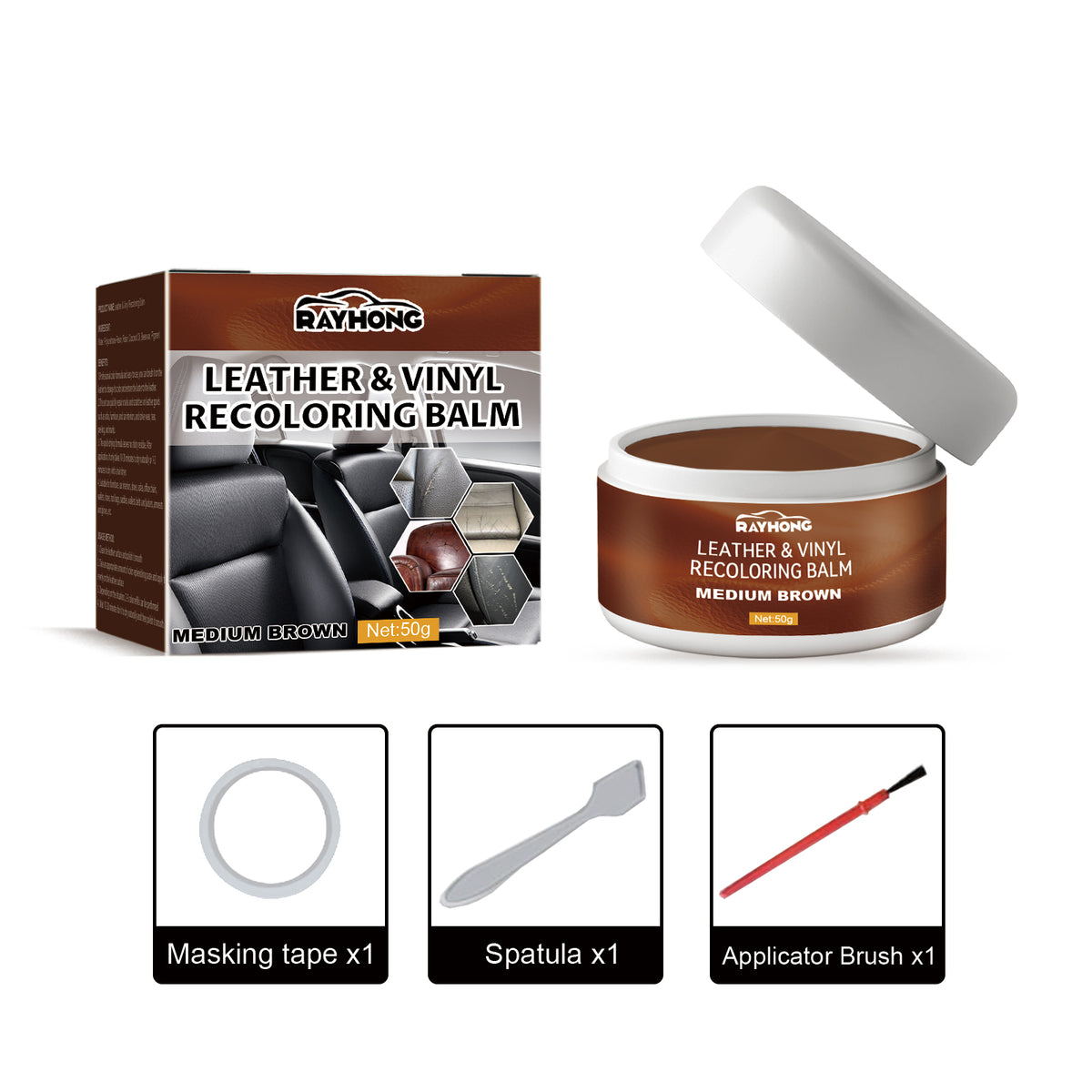 Leather Recoloring Balm for Faded Black Surfaces