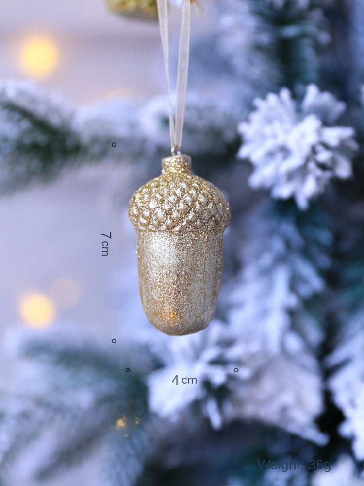 Christmas Tree Ornaments With Sparkling Gold Detail