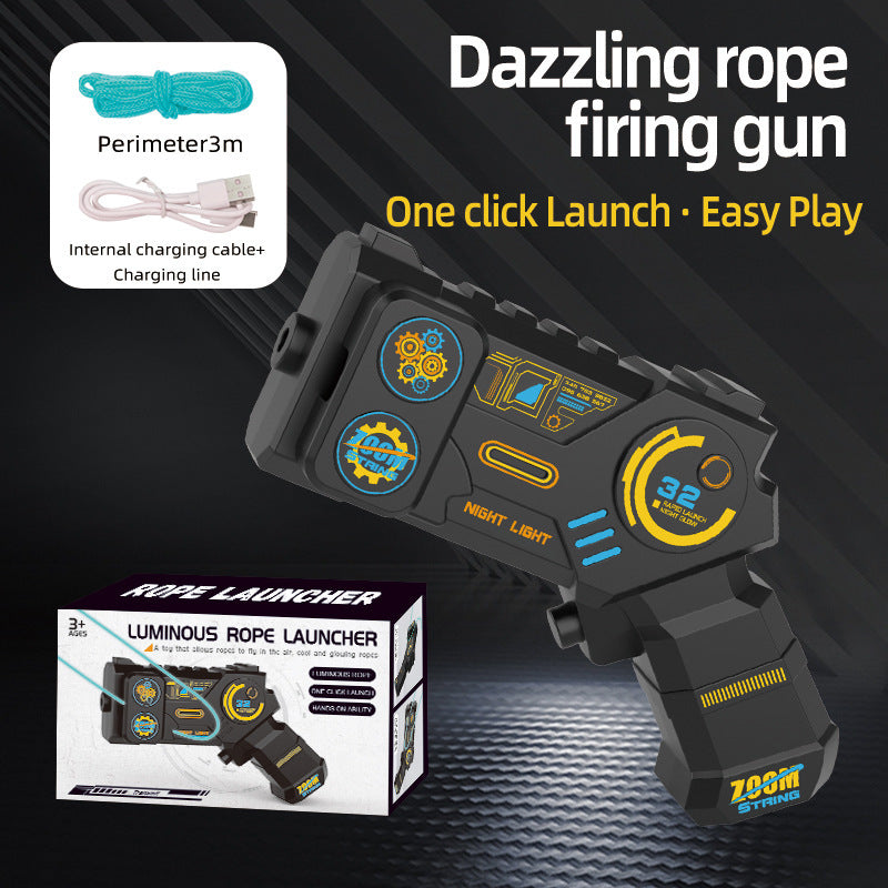 Glow-in-the-Dark Rope Launcher Toy for Night Play