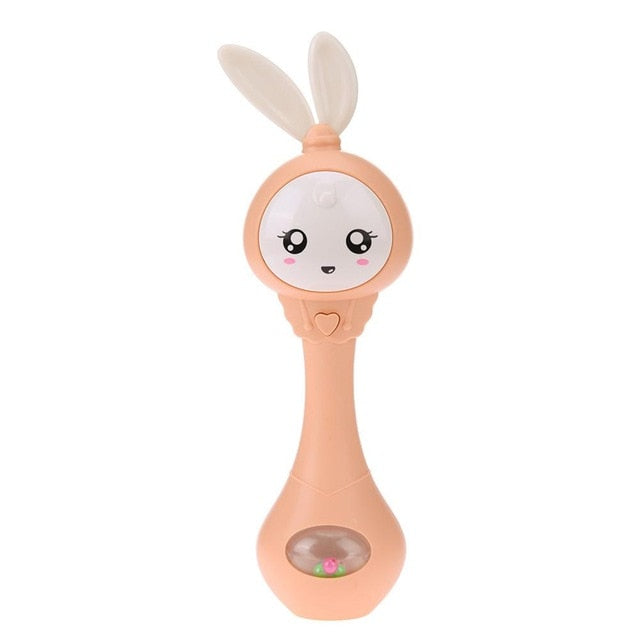 Baby Rabbit Rattle Toy With Lights for Sensory Play