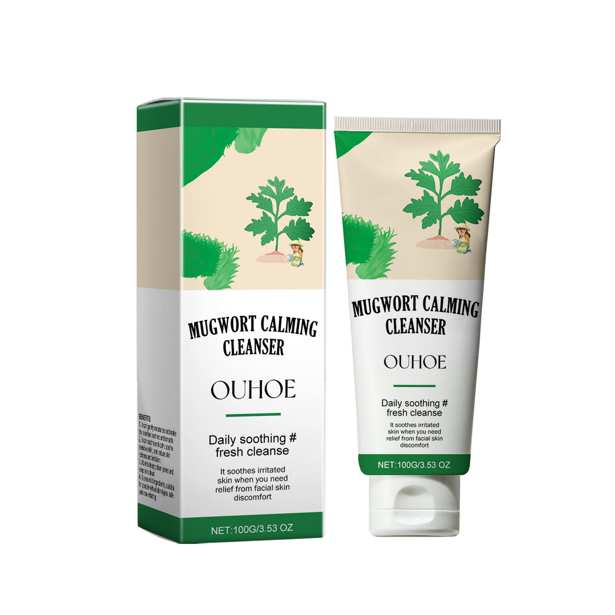 OUHOE Mugwort Calming Cleanser — Soothes & Balances in One