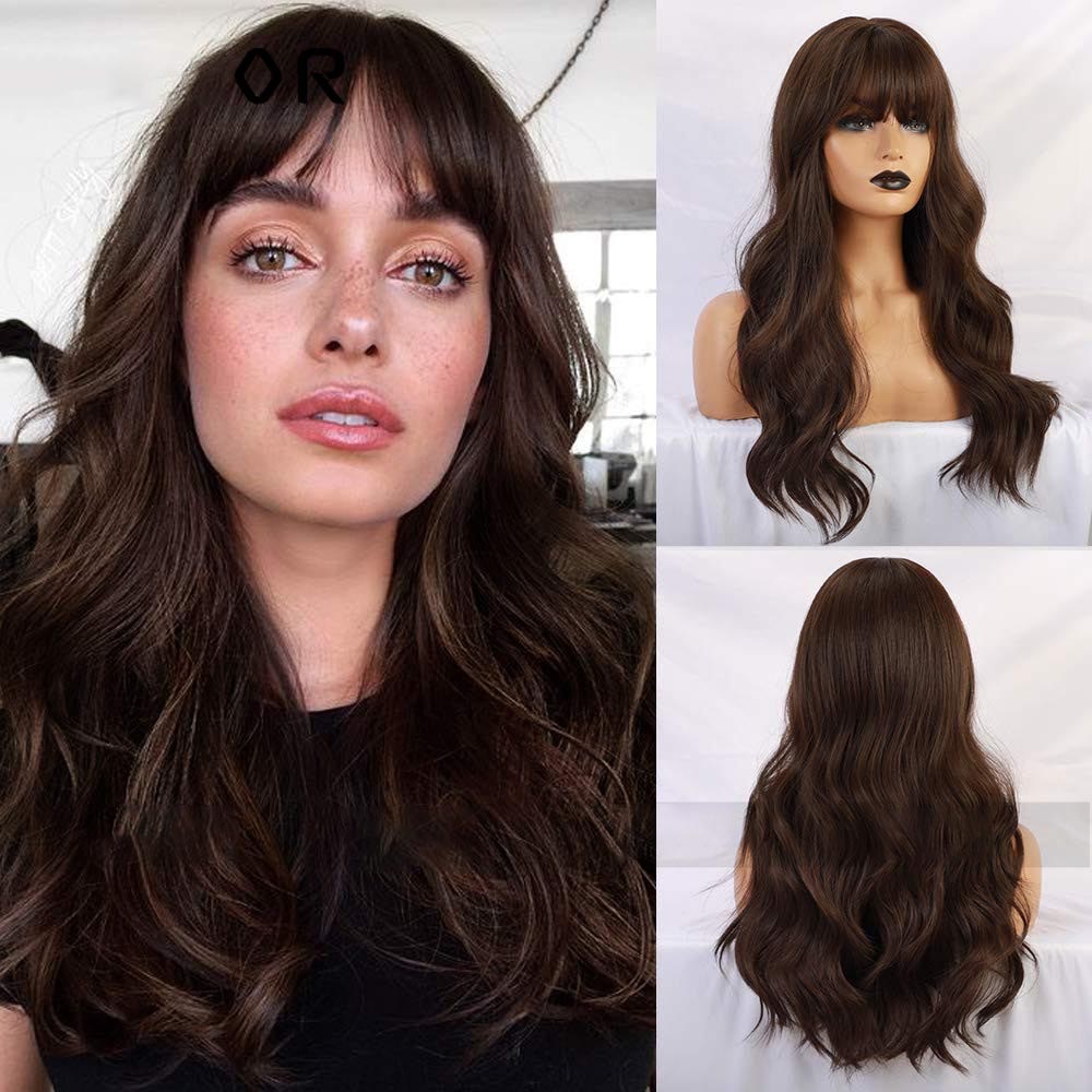 Long Curly Bangs Wig for Instant Natural-Looking Volume