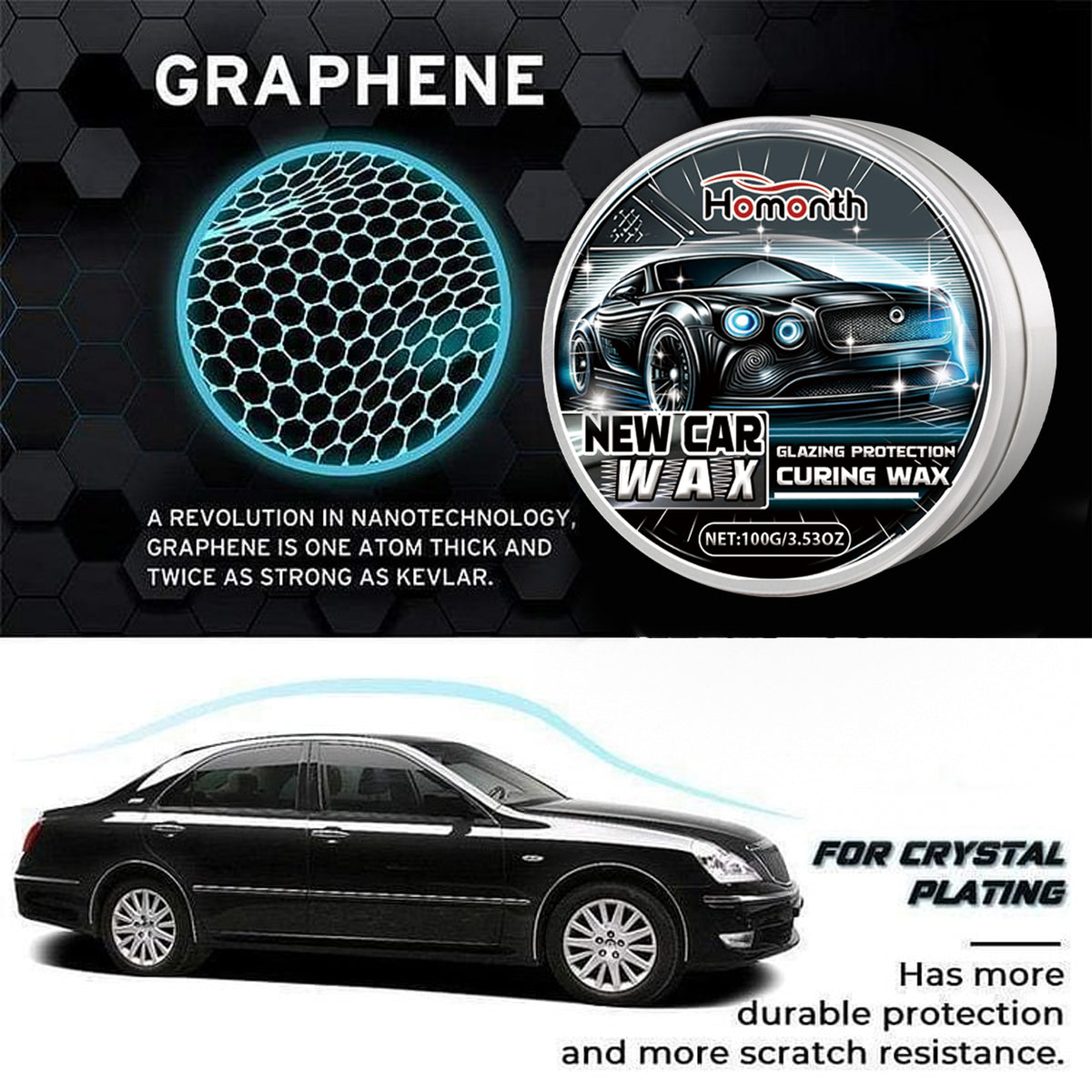Automotive Wax Coating Set for Glossy Paint Protection