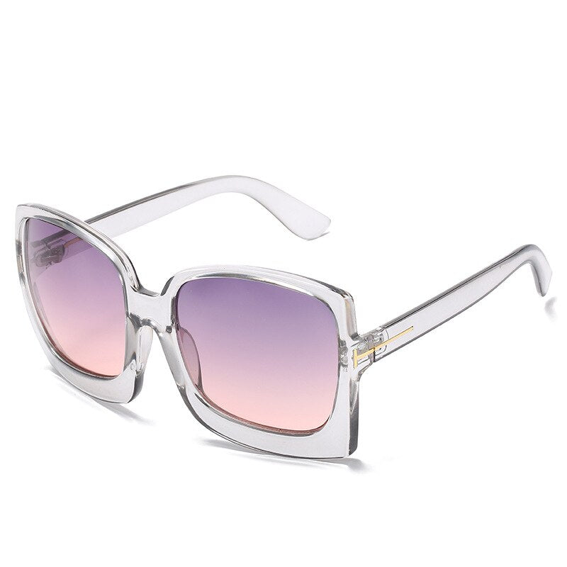 Oversized Square Sunglasses with Gradient UV400 Style
