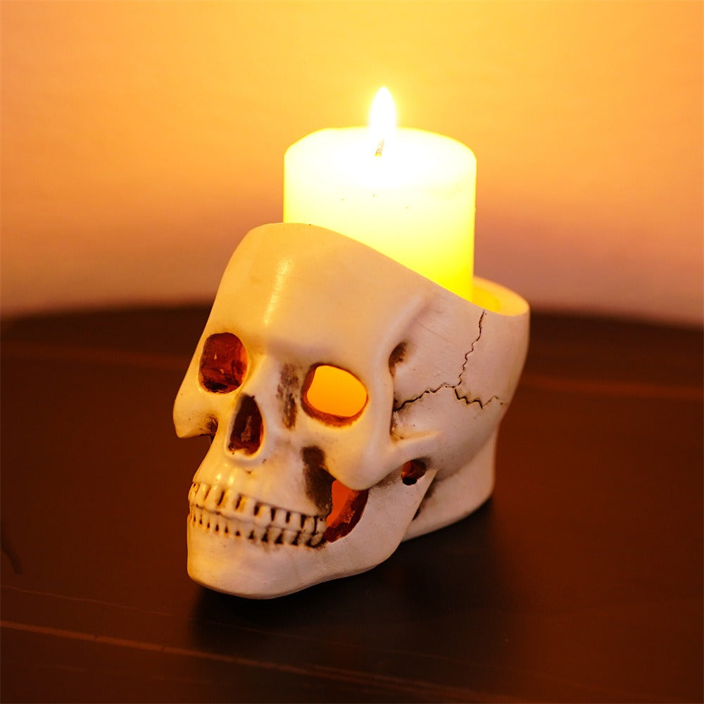 Gothic Skull Desk Organizer Pen Holder for Messy Desks