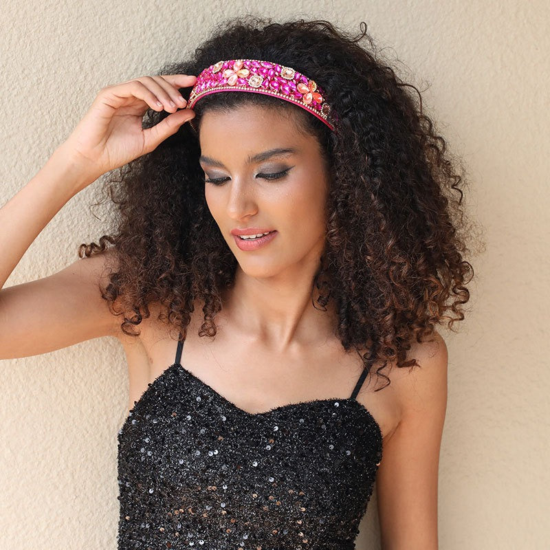 Rhinestone Headband for Vintage Glamour Party Styling