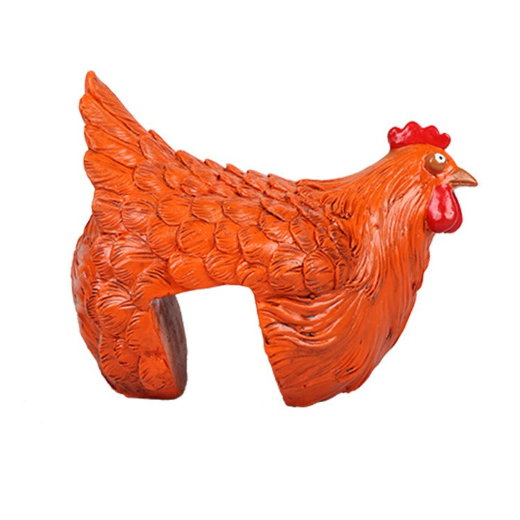 Clip-On Resin Hen Garden Ornament for Ladder Rungs