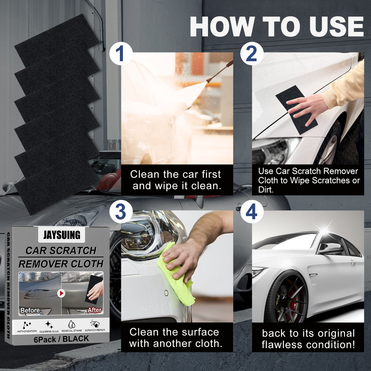 Car Scratch Remover Cloth for Water Stains and Marks