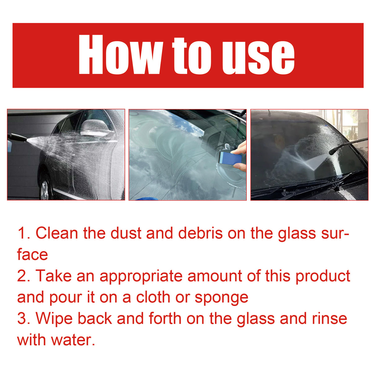 Automotive Glass Cleaner for Clearer Road Visibility