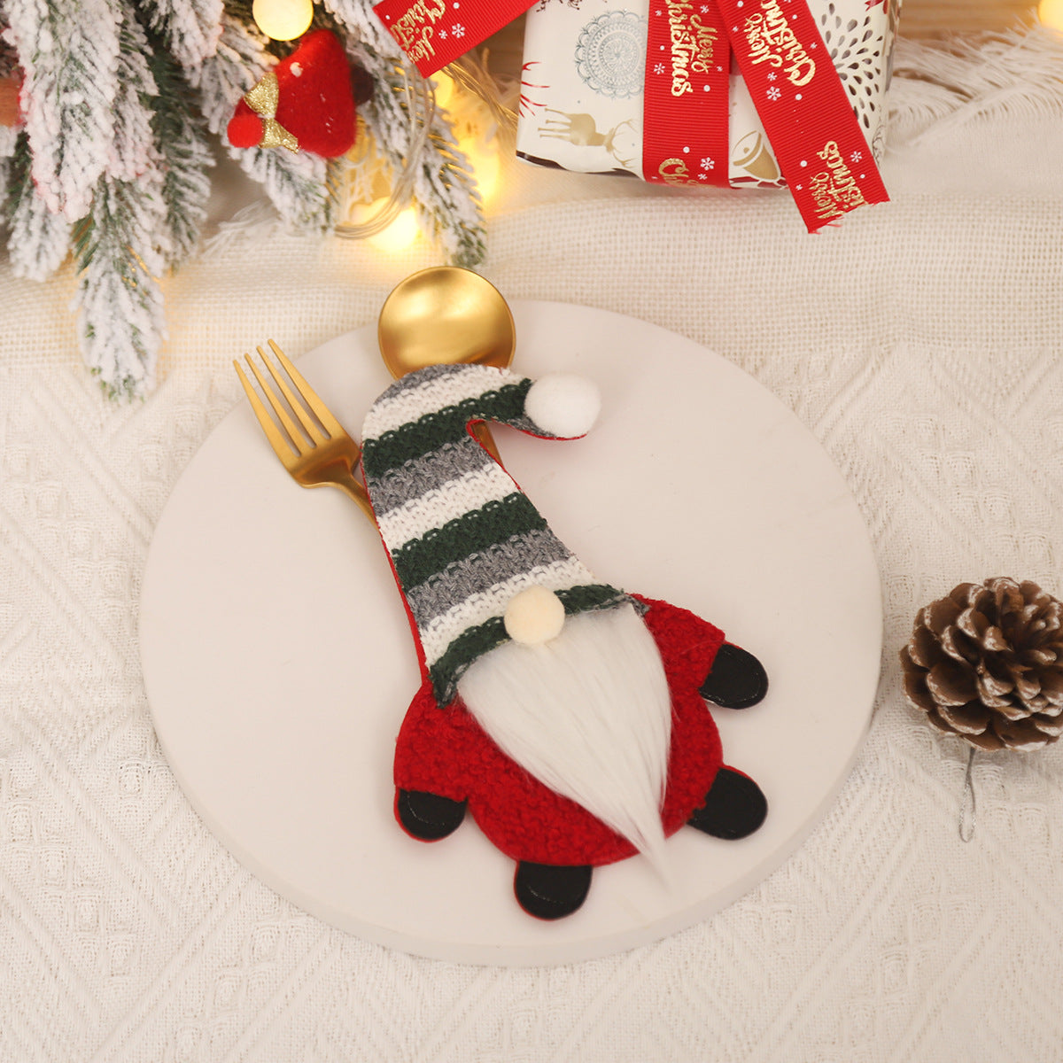 Christmas Gnome Fork Holders for Festive Table Decor