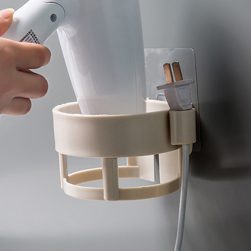 No-Drill Hair Dryer Wall Holder for Bathroom Storage