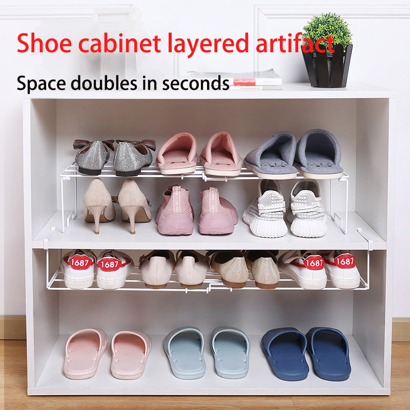 Telescopic Two-Tier Shoe Rack for Cabinets & Closets