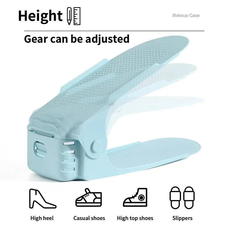 Adjustable Double-Layer Shoe Rack Organizer, 6-Pack