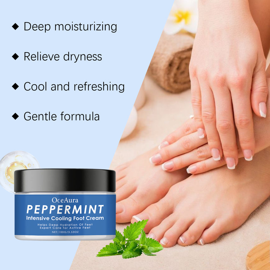 Cooling Peppermint Foot Cream for Dry, Rough Feet Care