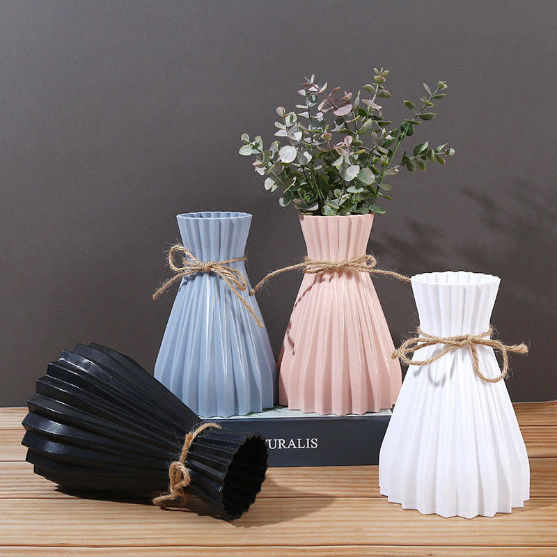 Modern Pleated Vase for Real or Artificial Flowers