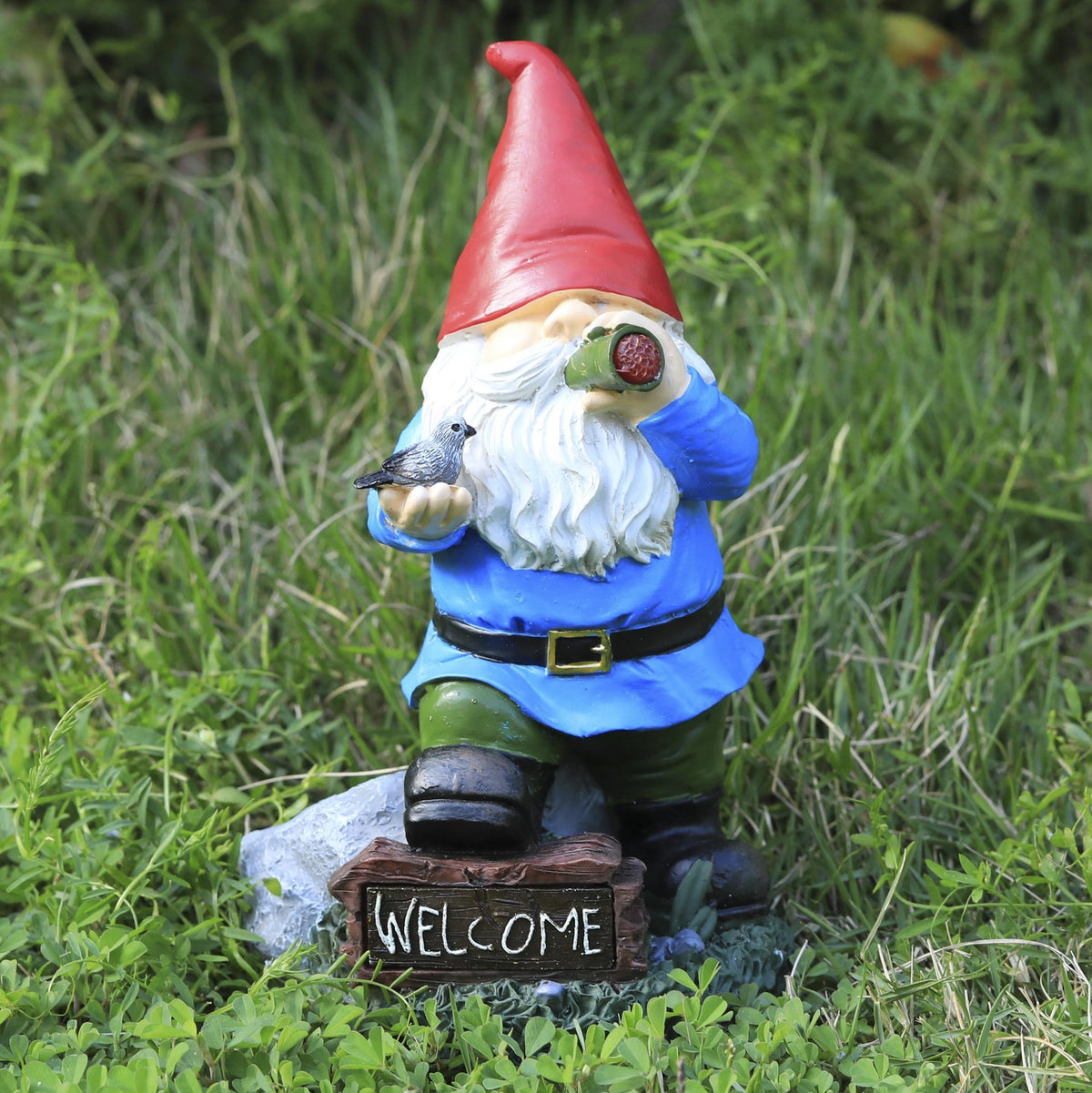 Solar Garden Gnome Statue for Lawn and Porch Decor