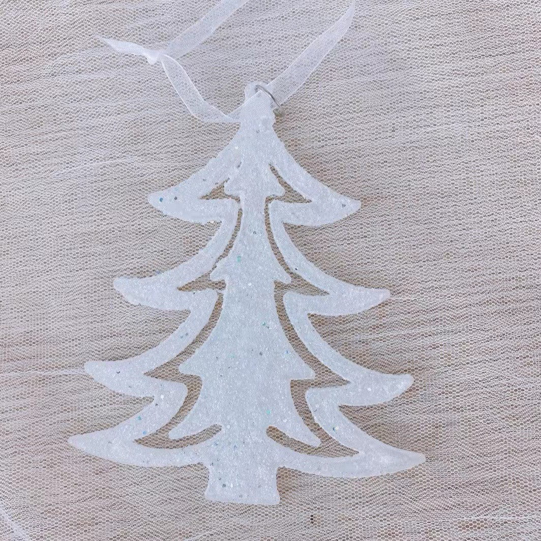 Christmas Tree Ornaments for Elegant Snowy Sparkle